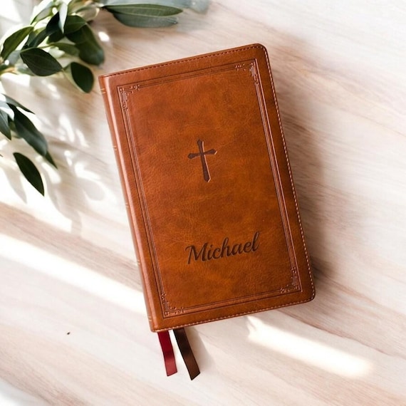 Personalized NKJV BIBLE Custom Engraved Christian Baptism Gift for Him Dad Men Her Mom Women Catholic Confirmation Wedding Pastor Christmas