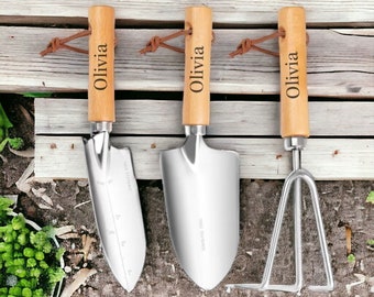 Personalized GARDENING GIFT Tool Set Garden Decor Tools Plants Custom Engraved Retirement Gifts Him Dad Men Mothers Day Gift Her Mom Women