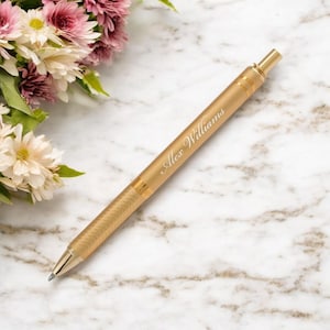 Personalized GOLD GEL PEN Pens Pen Groomsmen Gift for Him Dad Men Gift for Her Mom Doctor Teacher Graduation Birthday Custom Engraved