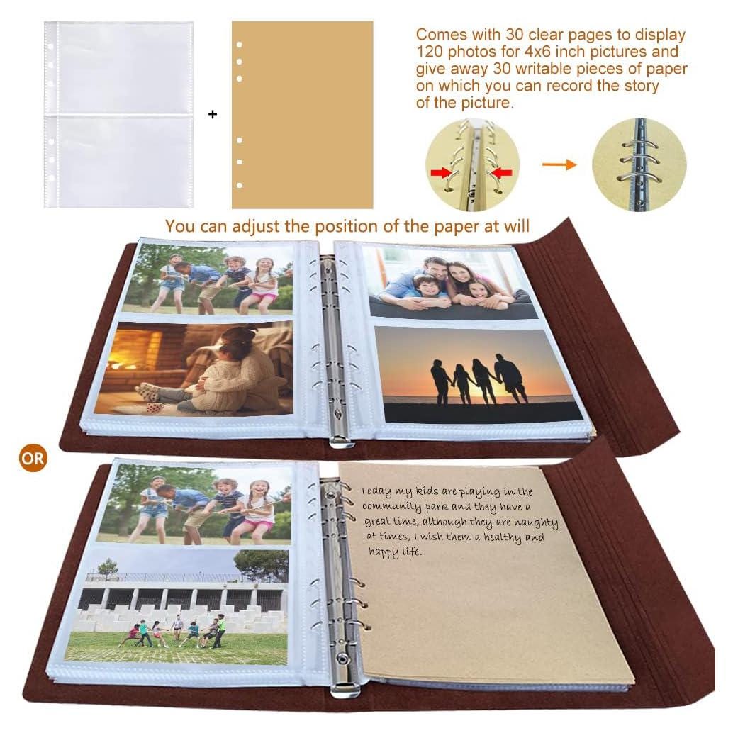 Personalized LEATHER PHOTO ALBUM Wedding Picture Scrapbook Couple ...