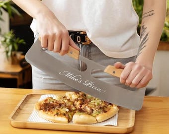 Personalized PIZZA CUTTER ROCKER Home Chef Housewarming Cooking Pizza Lover Gift for Him Her Mom Dad Men Birthday Wedding Fathers Day Custom