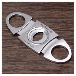 Personalized CIGAR CUTTER Custom Engraved Cigars Groomsmen Gifts for Dad Him Boyfriend Gift for Men Son Groomsman Wedding Bachelor Party