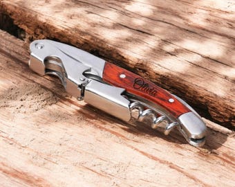 Personalized CORKSCREW Wine Bottle Opener Groomsmen Birthday Gift for Him Dad Men Bridesmaid Her Women Mom Wedding Custom Boyfriend Mothers