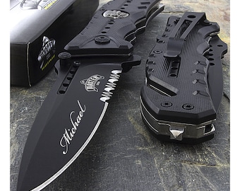 Personalized SKULL POCKET KNIFE with Clip Knives Multitool Screwdriver Groomsmen Birthday Gift for Him Dad Men Fishing Custom Engraved