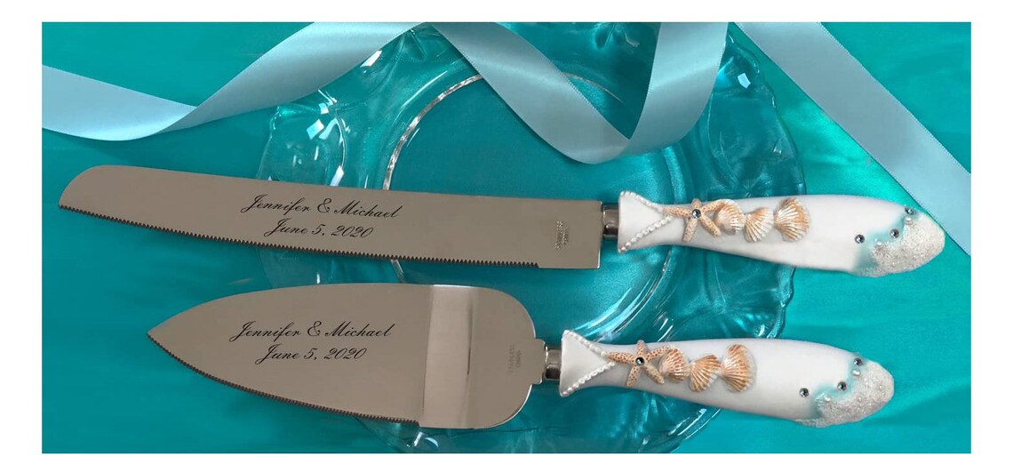 Personalized Wedding Cake Cutting KNIFE & SERVER SET Custom Etsy