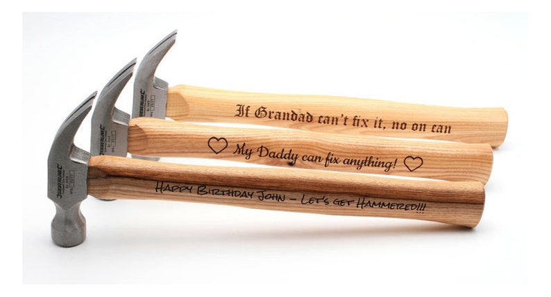 Personalized HAMMER Custom Engraved Hammers Groomsmen Gifts for Dad Him Boyfriend Gift for Men Husband Son Birthday Tool Hammers Wood image 3