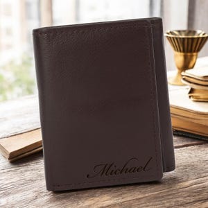 Cartera de cuero personalizada para padrinos de boda, regalo para él, papá, hombres, esposo, viajes, minimalista, cumpleaños, novio, grabado personalizado.