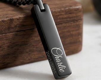 Personalized URN NECKLACE Bar Cube Cremation Jewelry for Men Women Human Ashes Keepsake Dog Cat Hair Pet Memorial Waterproof Custom Engraved