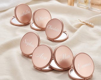 Personalized MIRROR Bridesmaid Bachelorette Bridal Shower Gift for Her Mom Women Bride Wedding Travel Birthday Grandma Fathers Day Custom