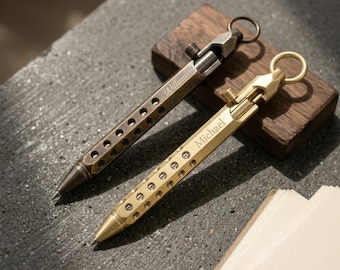 Personalized BOLT ACTION PEN Military Veteran Groomsmen Birthday Gift for Him Dad Men Boyfriend Teacher Coach Graduation Custom Engraved