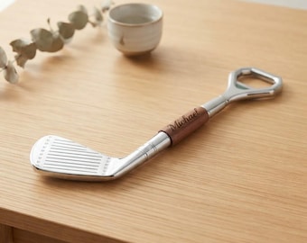 Personalized Golf Club Bottle Opener – Custom Engraved Gift for Him, Golfer Dad, Birthday, Retirement, Groomsmen Golf Grandpa Decor Home Bar