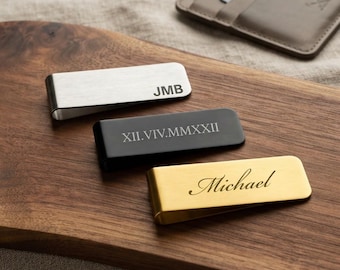 Personalized MONEY CLIP Wallet Holder Case Groomsmen Birthday Gift for Him Dad Men Boyfriend Grandpa Son Groomsman Wedding Custom Engraved
