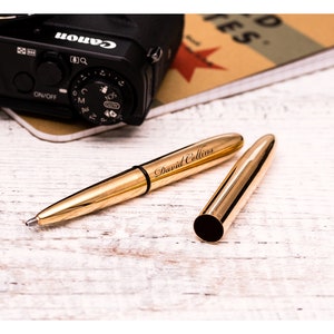 Bolígrafo personalizado FISHER SPACE Bullet, bolígrafo negro, dorado y plateado, regalo de graduación para padrinos de boda, papá, hombres, cumpleaños, grabado personalizado