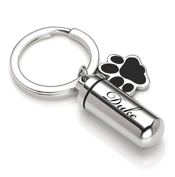 Personalized CREMATION URN KEYCHAIN Paw Ashes Jewelry Ash Keychain