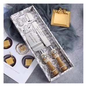 Personalized Wedding CAKE CUTTING SET Silver Serving Cutter Knife Server Knive Minimalist Modern Vintage Traditional Classic Custom Engraved