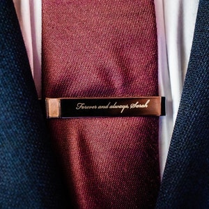 Personalized TIE CLIP for Dad Tieclip Unique Custom Engraved Groomsmen Gifts for Him Boyfriend Men Son Wedding Father of Bride Fathers Day image 4