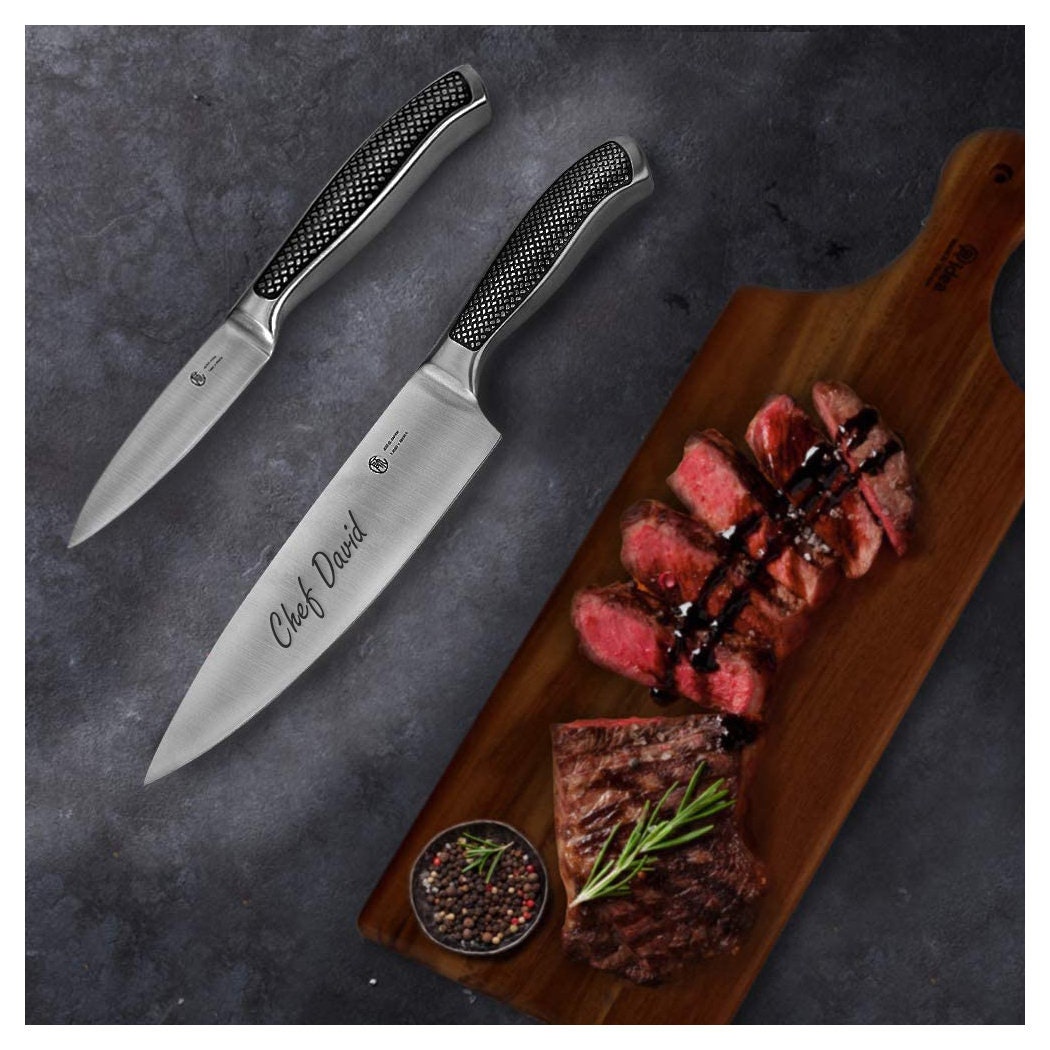 Personalized Chef Knife Set Chefs Knives Kitchen Cooking Cook Etsy
