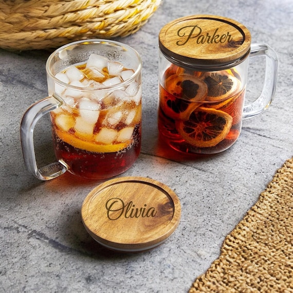 Personalized 20oz Glass Coffee Mug Acacia Lid Demitasse Glass Cup Mug  Barista Coffee Lover Gift for Him Dad Men Her Mom Fathers Day Custom - Etsy  Israel