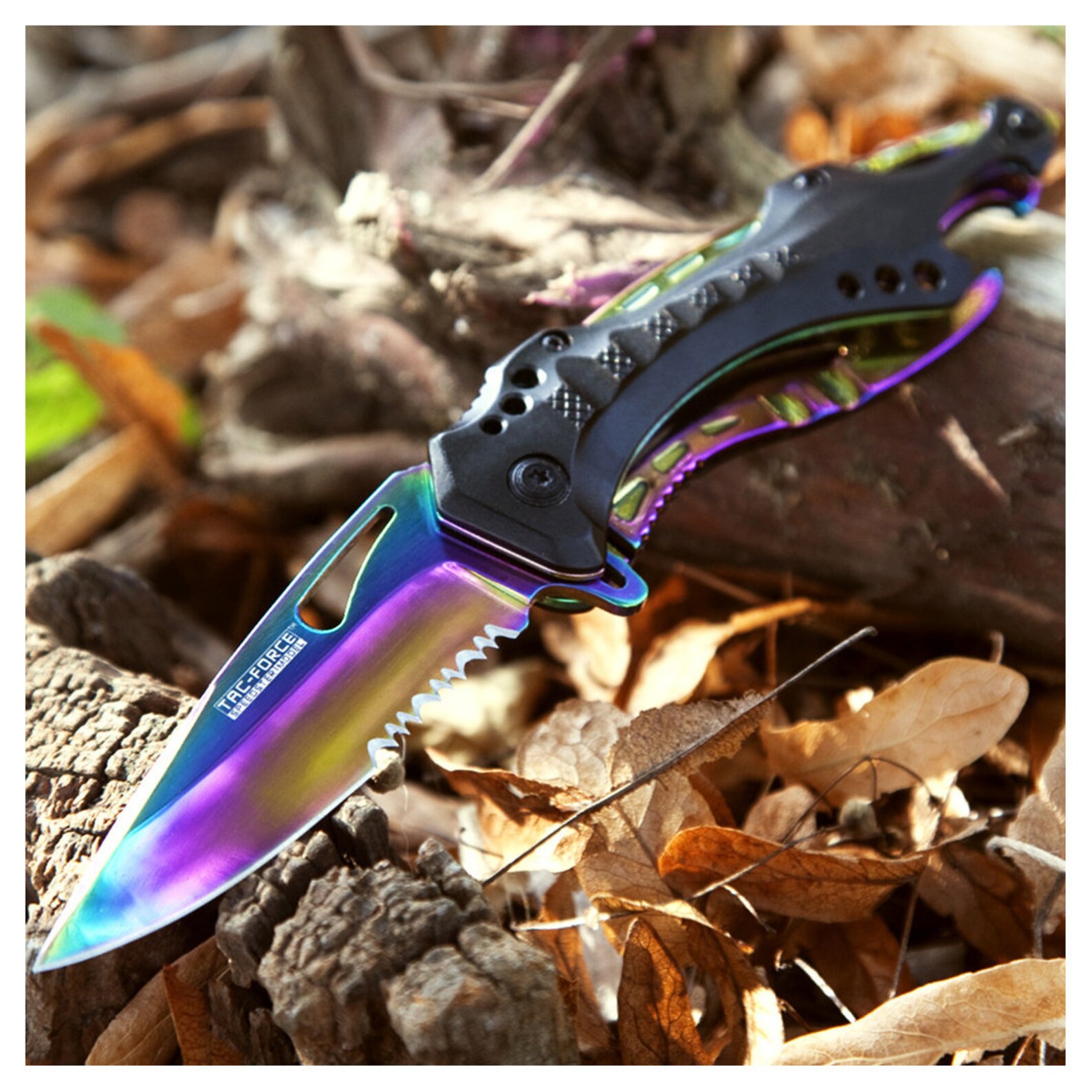 Custom RAINBOW SPECTRUM Oil Slick Multi Color Pocket Knife Etsy