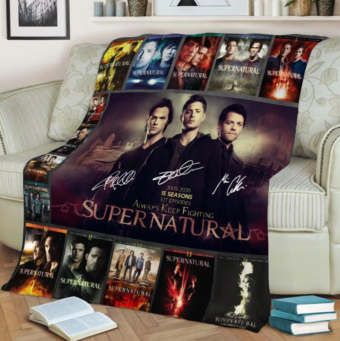 Supernatural Blanket Fleece Blanket Sherpa Blanket Mink Etsy