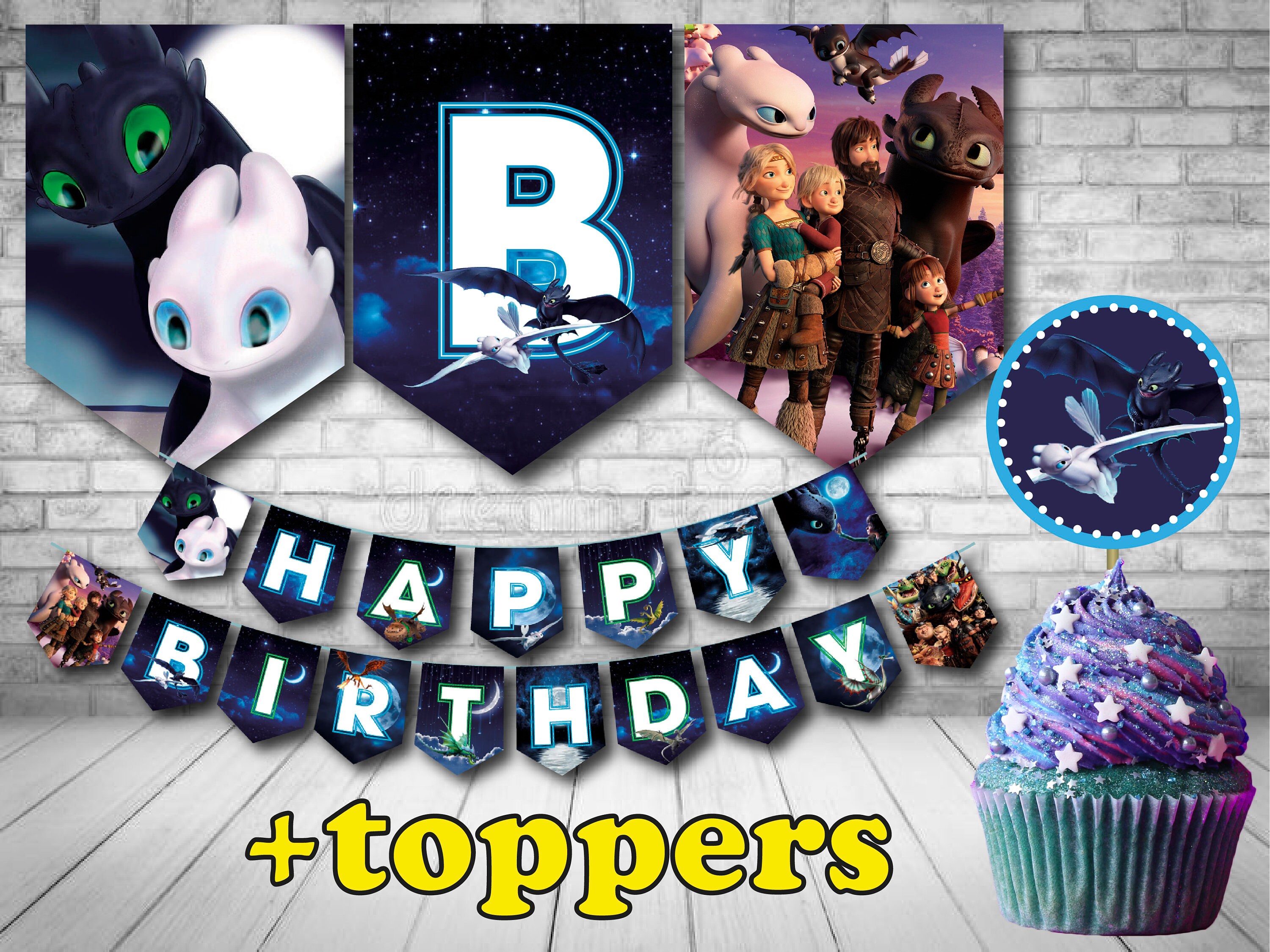 How To Train Your Dragon Edible Cupcake Toppers