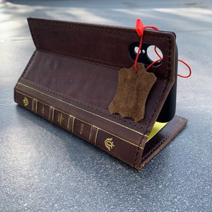 Echtes echtes dunkles Leder für Apple iPhone XR Hülle Brieftasche Kreditweicher Halter Bibelbuch erstklassige Retro dünner handgemachter Luxus