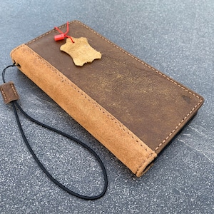 Funda de piel auténtica auténtica para Apple iPhone 11 12 13 14 Pro Max Mini Pro, funda tipo libro con diseño vintage de lujo
