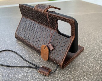 Handmade Full Leather iPhone Wallet Case: Retro Book StyleChristmas gift