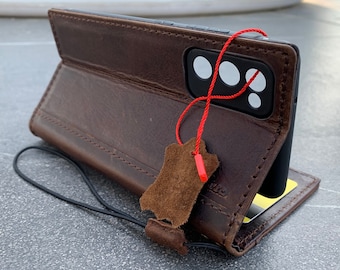 Genuine Dark Leather Case For Samsung Galaxy s25 s24 s23 S20 S21 FE Book Wallet Cover Cards Slots Wireless Charging Soft Rubber 5G Classic