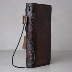 Étui portefeuille en cuir véritable ARICHI pour Samsung Galaxy S25 S24 S23 S22 Ultra Note A71 A52, dos estampé vintage grain gras foncé