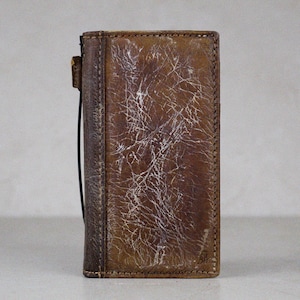 ARICHI - Funda de piel para iPhone hecha a mano, diseño vintage, ranuras para tarjetas, textura de piedra, cosida a mano, para iPhone 16, 15, 14, 13, 12, 11 Pro Max, XR, XS