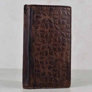 Capa de couro genuíno artesanal ARICHI para OnePlus Open 13 13R 12 12R 9 Pro 8 – Capa com design ornamentado, compartimentos para cartão, carteira