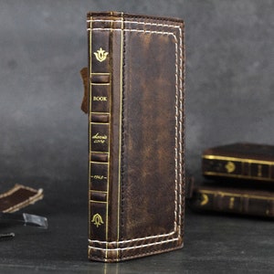 ARICHI lederen telefoonhoesje Samsung Galaxy s25 s24 s23 s22 s21 s20 Ultra Fe Note 9 8 10 Bijbelboek vintage handstiksels
