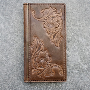 Custodia ARICHI in vera pelle per Galaxy Z Fold 3, 4, 5, 6, con copertina in stile vintage con libro della Bibbia e timbro floreale