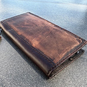 Echte dunkle Ledertasche dunkelbraun für Apple iPhone 11 12 13 14 15 16 Pro Max 6 7 8 plus SE XS Cover Wallet Cards Designöl Vintage Book Style