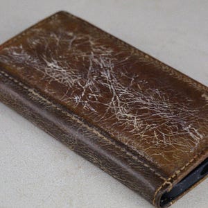 ARICHI Handgemaakte vintage tan lederen telefoonhoes met handgestikt ontwerp, kaartsleuven, steenstructuur voor OnePlus Open 13 13R 12 12R 9 Pro 8