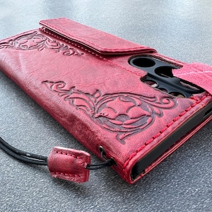 ARICHI Étui en cuir vintage véritable pour Google Pixel 4 4A 5 5A 6 6A 7 Pro Couverture de livre 4G 5G Portefeuille Emplacements pour cartes Aimant rouge estampé décorations