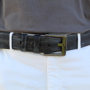 Handmade Black Leather Belt for Men and Women - Stylish & Durable Oiled Leather Belt - Adjustable, Custom Fit, Premium Quality by ARICHI