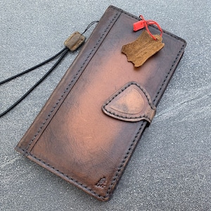 Genuine Full Leather Case For Apple iPhone 11 12 13 14 15  Pro Max 6 7 8 plus SE 2020 XS Wallet Cover Vintage Book magnetic soft