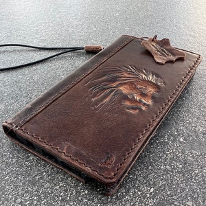 Étui en cuir vintage véritable pour Google Pixel 4 4A 5 5A 6 6A 7 7A 8 Housse style livre Pro 4G 5G Portefeuille sombre Emplacements pour carte Lion Charge sans fil