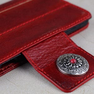 Genuine Red Leather Wallet Case for Oppo Find N3, X6 Pro, Reno 10 Pro+ Reno 12 Pro, 9 5G  A78 A98 Wax Polished Magnetic Closure Cover ARICHI