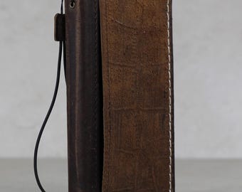 Handmade Crocodile Suede Leather Wallet Phone Case for Google For PixelChristmas gift