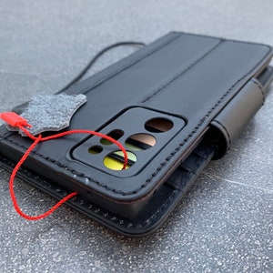 Capa de couro preta genuína para Samsung Galaxy Note 20 Ultra 5G Book Wallet Capa com fecho magnético Slots para cartão ID Janela Fina Estilo Vintage