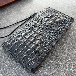 Capa de couro preta vintage genuína para Google Pixel 4 4A 5 5A 6 6A 7 8 8A 9 XL Fold Pro Book Cover 4G 5G Wallet Crocodile Card Slots