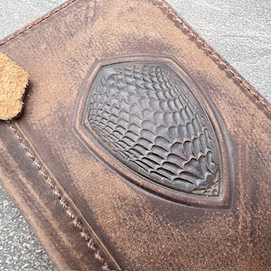Handmade Leather Wallet Case: Stamped Samsung Galaxy Cover