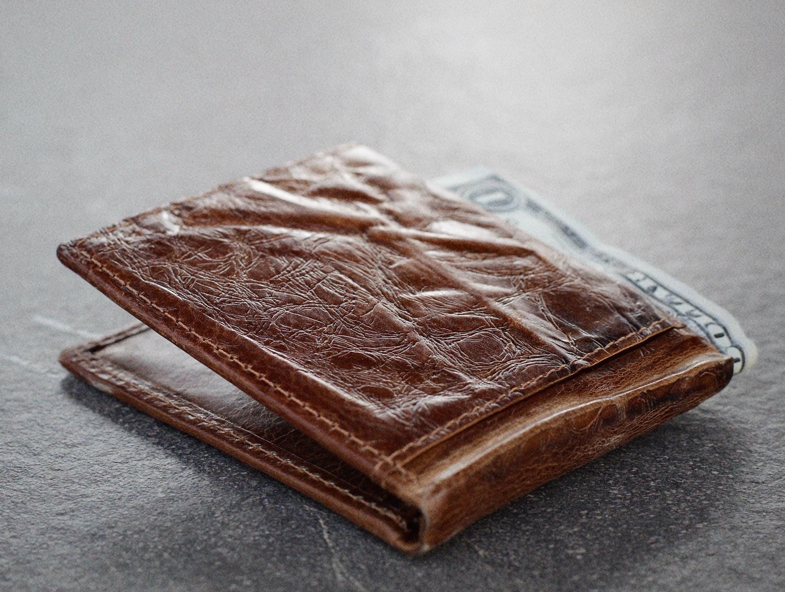 小物 Vintage Leather Wallet Handmade Full-grain Wrinkled Leather Wallet – Vintage Card