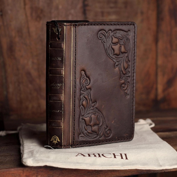 Galaxy Z Fold 8 Leather Case, Handmade Wallet Case, Vintage Book Style Fold 8 Case, Full Grain Leather, Card Holder