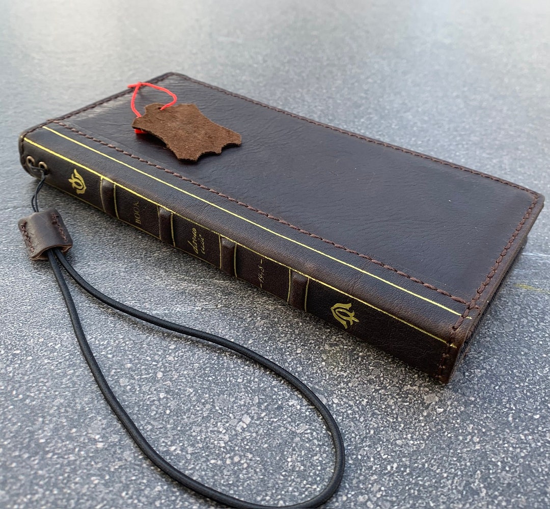 Handmade Dark Leather for Galaxy Galaxy Case: Book Design Wallet Cover ...