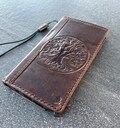 Genuine Leather Samsung Galaxy Wallet Case: Tree of Life StampingChristmas gift product logo