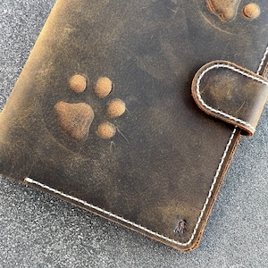 Étui en cuir véritable pour Apple iPad Mini 4 5 6 Housse pour cartes faites main, fentes pour carte, patte de chien, luxe vintage, ours lion, style Ari
